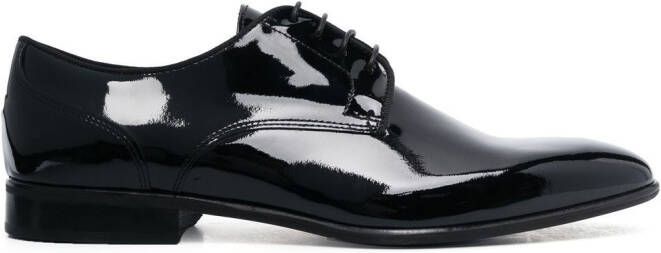 Corneliani Derby schoenen met gelakte afwerking Zwart