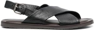 Corneliani Waikiki Beach leren sandalen Zwart