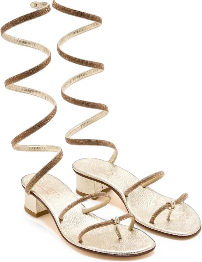 Cornetti Martina Franca sandalen verfraaid met kristallen Goud - Foto 3
