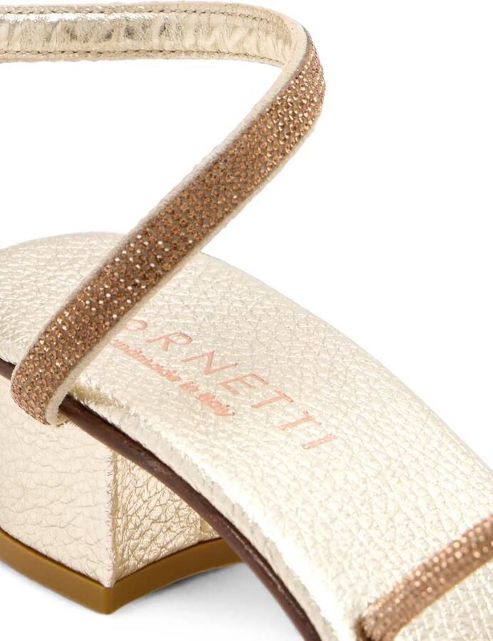Cornetti Martina Franca sandalen verfraaid met kristallen Goud - Foto 4