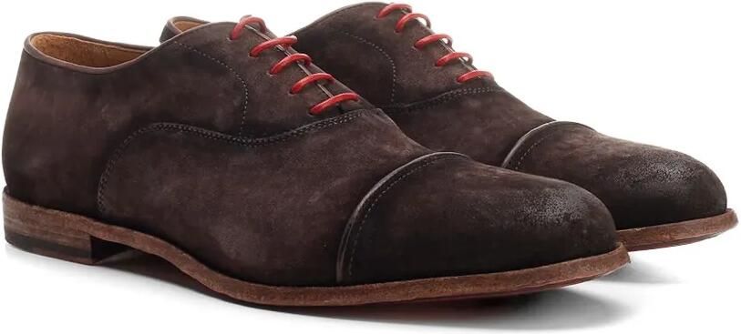 Corvari Suède Derby schoenen met bewerkte neus Bruin