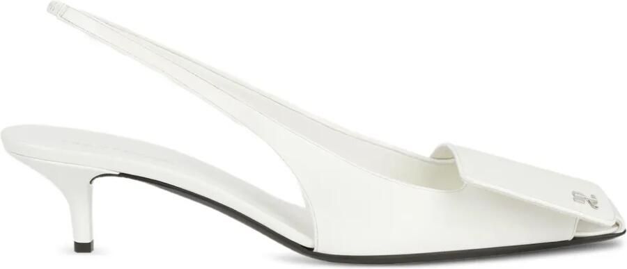 Courrèges 45 mm slingback pumps met logoplakkaat Wit