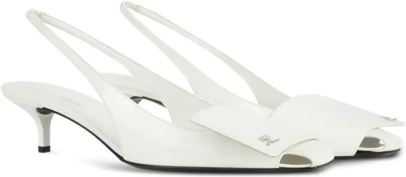 Courrèges 45 mm slingback pumps met logoplakkaat Wit - Foto 4