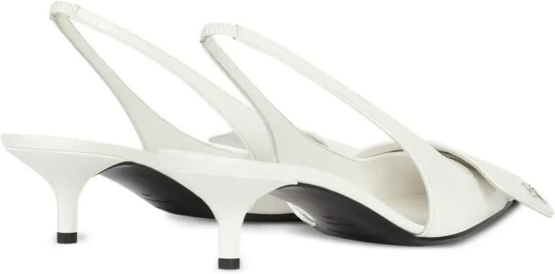 Courrèges 45 mm slingback pumps met logoplakkaat Wit - Foto 3