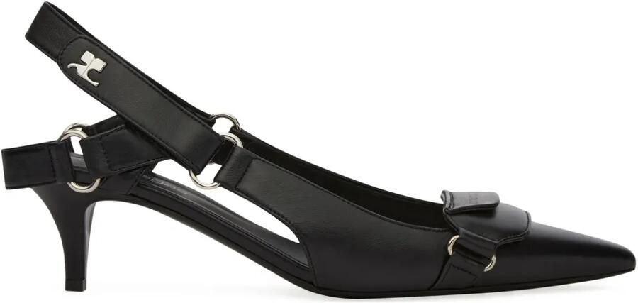 Courrèges 50 mm Racer slingback pumps Zwart