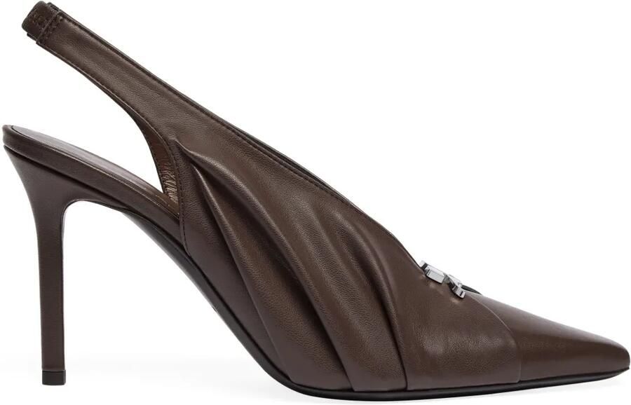 Courrèges 90 mm gedrapeerde slingback pumps Bruin