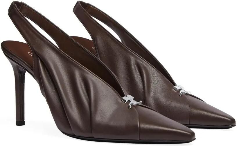 Courrèges 90 mm gedrapeerde slingback pumps Bruin - Foto 4