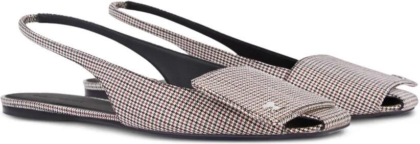 Courrèges Slingback ballerina's met pied-de-poule print Beige