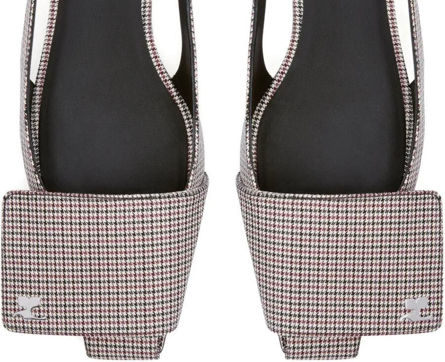 Courrèges Slingback ballerina's met pied-de-poule print Beige - Foto 2
