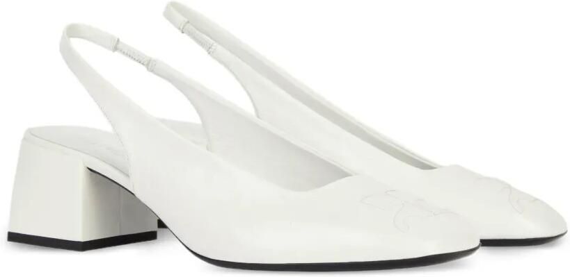 Courrèges Slingback pumps met logo Wit - Foto 3