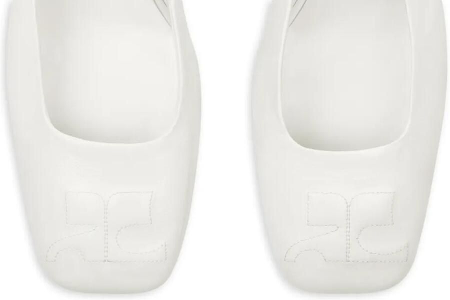 Courrèges Slingback pumps met logo Wit - Foto 2