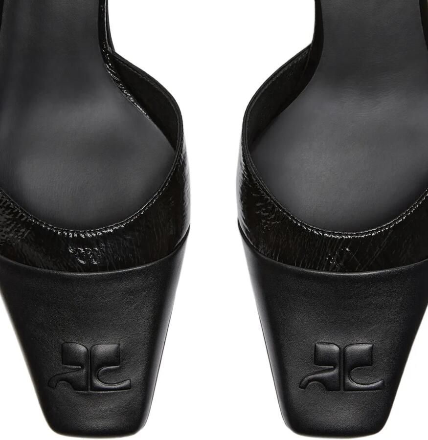 Courrèges Slingback pumps met vinyl neus Zwart - Foto 2