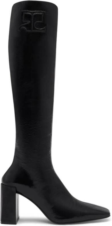 Courrèges Heritage Naplack 70 mm leren laarzen Zwart