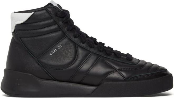Courrèges Mid Club 02 leren sneakers Zwart