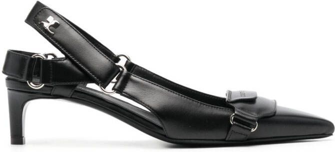 Courrèges Racer leren pumps Zwart