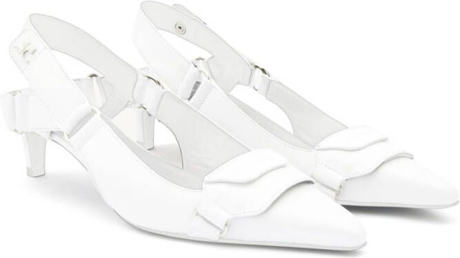 Courrèges Racer leren pumps Wit
