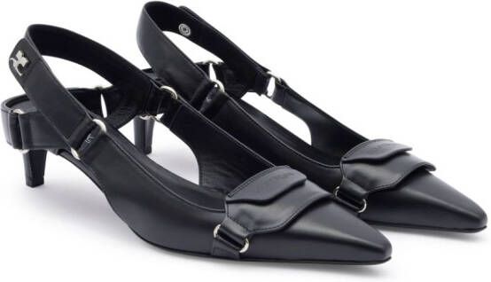 Courrèges Racer leren pumps Zwart