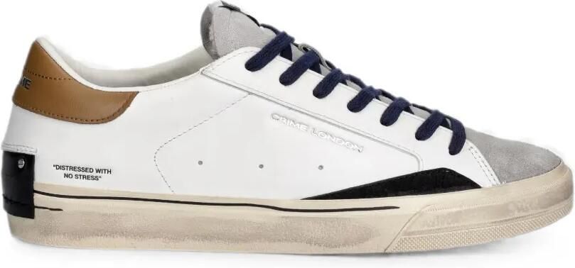 Crime London 2.0 gerafelde sneakers met vlakken Wit