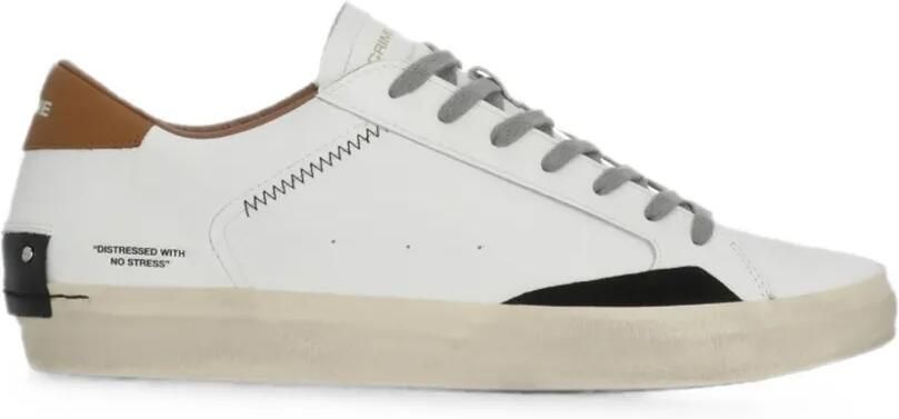 Crime London 2.0 sneakers met gerafeld effect Wit