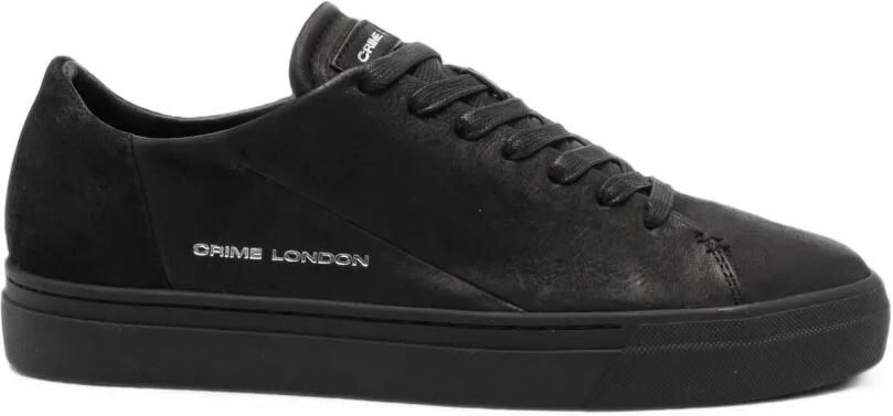 Crime London Amuse leren sneakers met logoprint Zwart