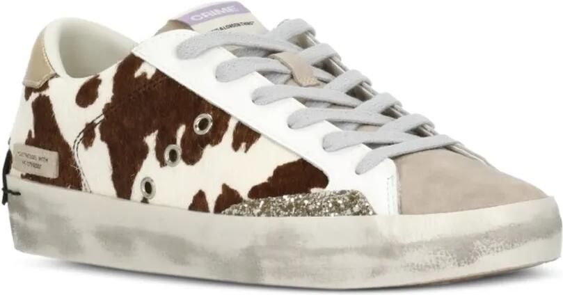 Crime London animal-print glitter-detail sneakers Wit - Foto 2