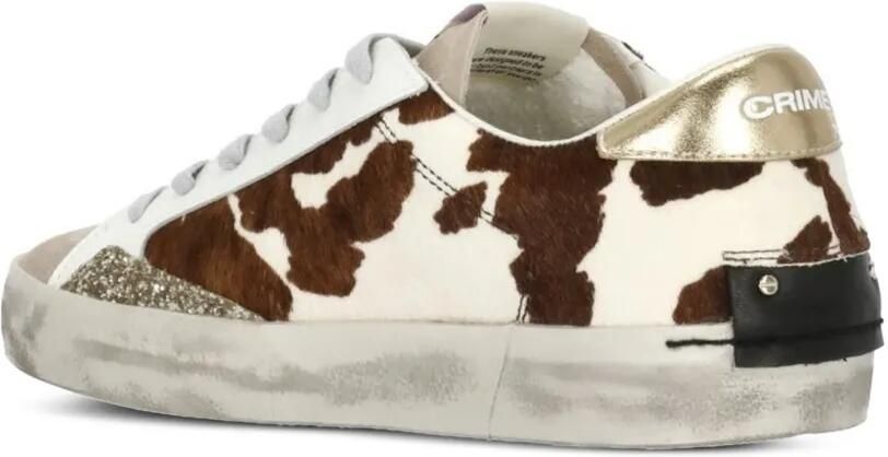 Crime London animal-print glitter-detail sneakers Wit - Foto 3
