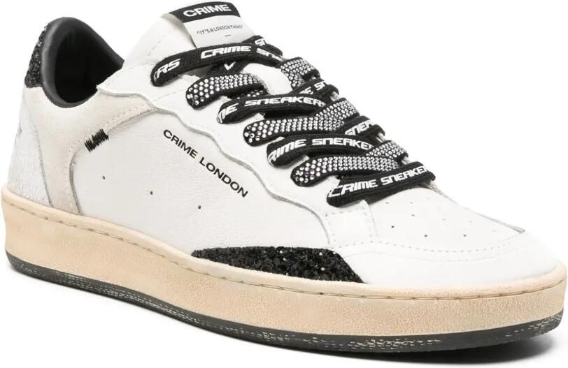 Crime London Chelsea leren sneakers met glitter-detail Wit - Foto 3