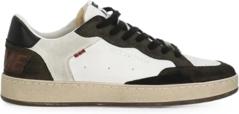 Crime London Chelsea leren sneakers met vlakken Wit