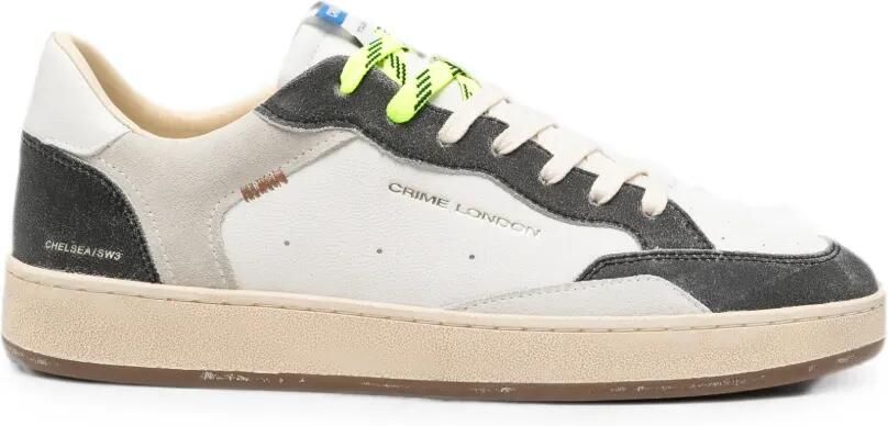 Crime London Chelsea leren sneakers met vlakken Wit