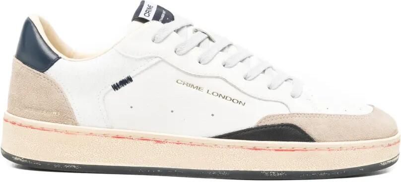 Crime London Chelsea sneakers met suède vlak Wit