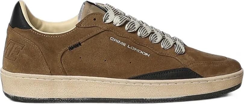 Crime London Chelsea suède sneakers met vlakken Bruin