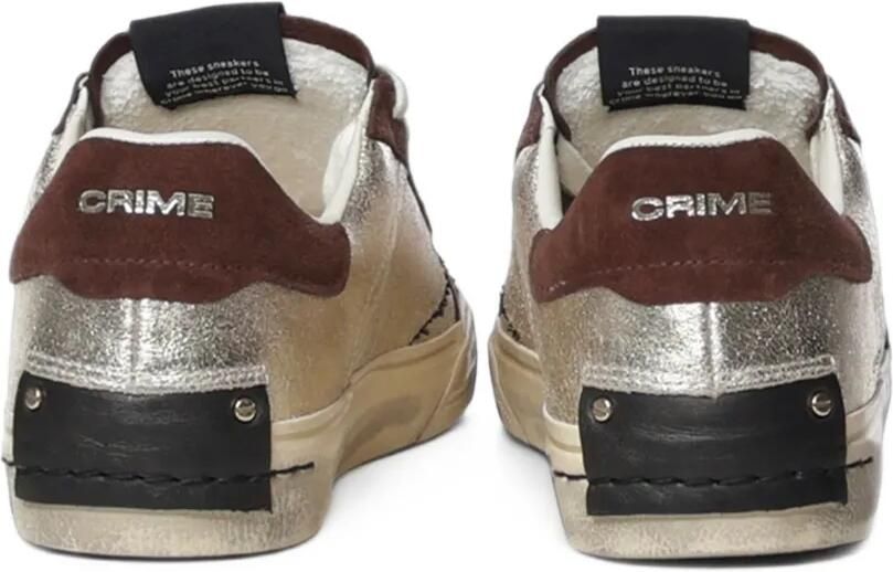 Crime London Deconstructed metallic-effect panelled sneakers Goud - Foto 2