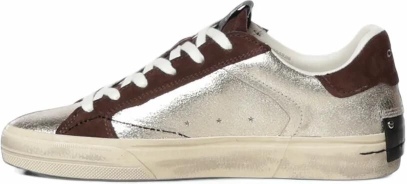 Crime London Deconstructed metallic-effect panelled sneakers Goud - Foto 4