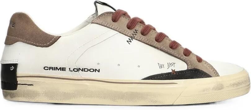 Crime London Deconstructed sneakers met gerafeld effect en vlakken Wit