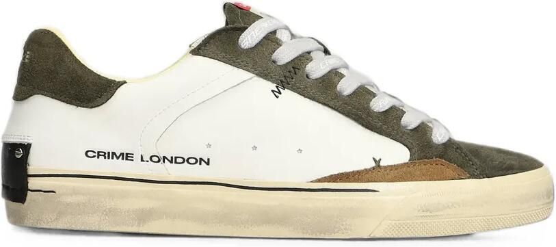 Crime London Deconstructed sneakers met gerafeld effect en vlakken Wit
