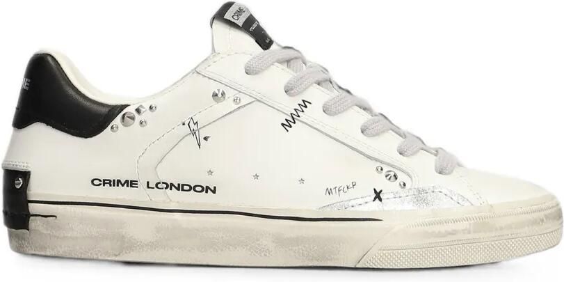Crime London Deconstructed sneakers verfraaid met studs Wit