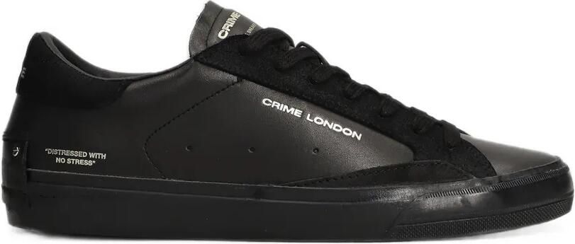 Crime London Distressed 2.0 sneakers met logo-print en vlakken Zwart