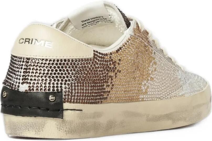 Crime London Distressed crystal-embellished sneakers Zilver - Foto 2