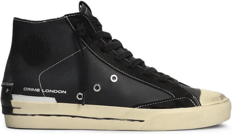 Crime London distressed-effect high-top sneakers Zwart