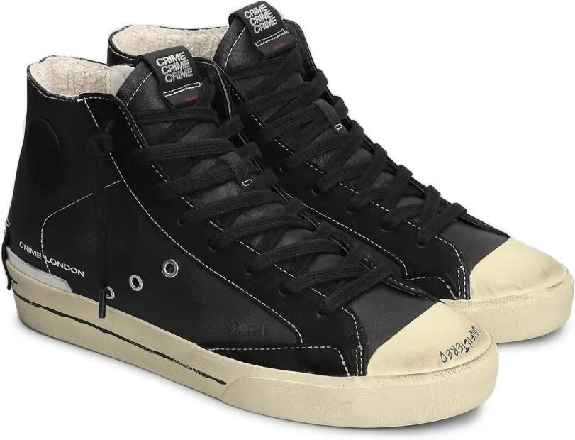 Crime London distressed-effect high-top sneakers Zwart - Foto 4