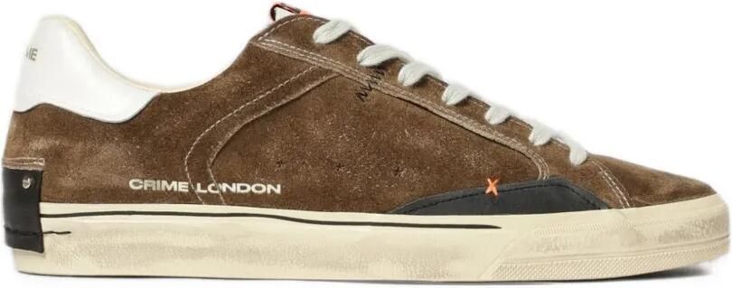 Crime London distressed-effect leather sneakers Beige