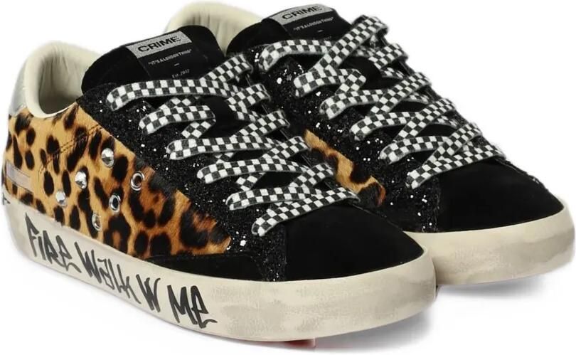 Crime London distressed leopard-print sneakers Zwart - Foto 4
