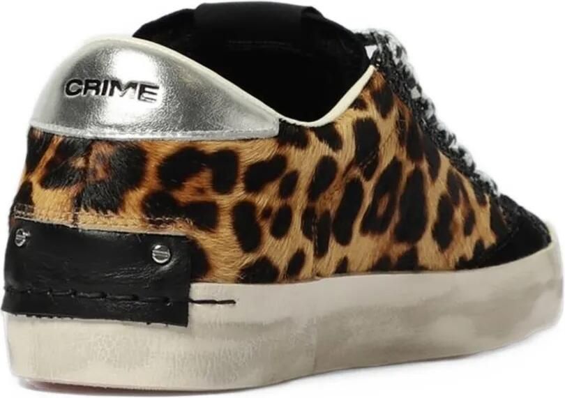 Crime London distressed leopard-print sneakers Zwart - Foto 3