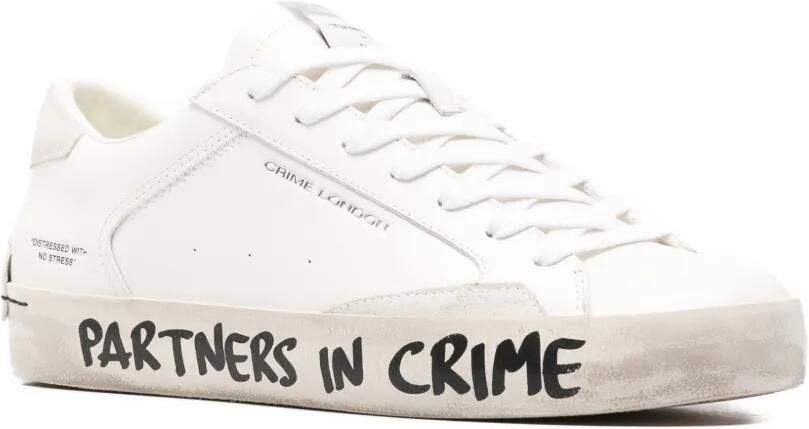 Crime London Distressed leren sneakers Wit - Foto 3