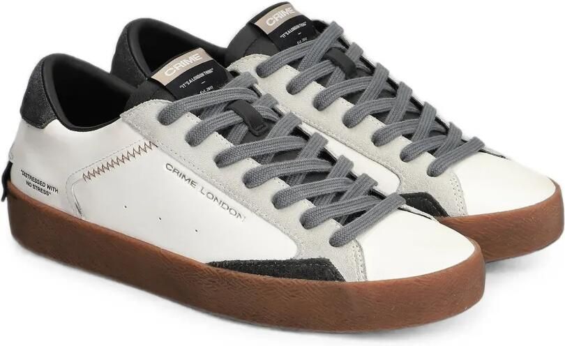 Crime London Distressed leren sneakers Wit