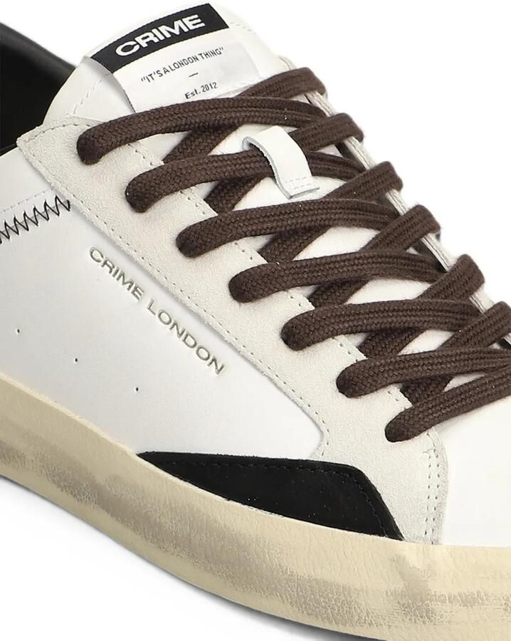 Crime London Distressed leren sneakers Wit