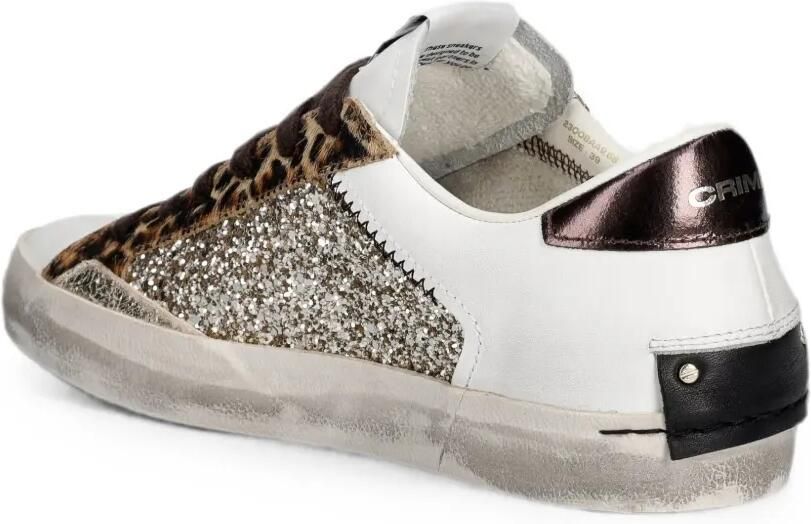 Crime London Distressed sneakers met glitters Wit - Foto 3