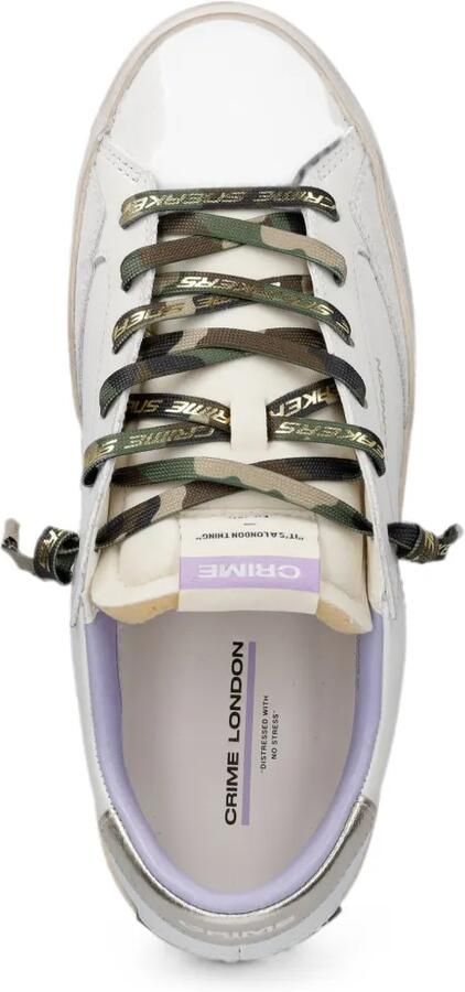 Crime London Distressed sneakers met logo-print Wit - Foto 4