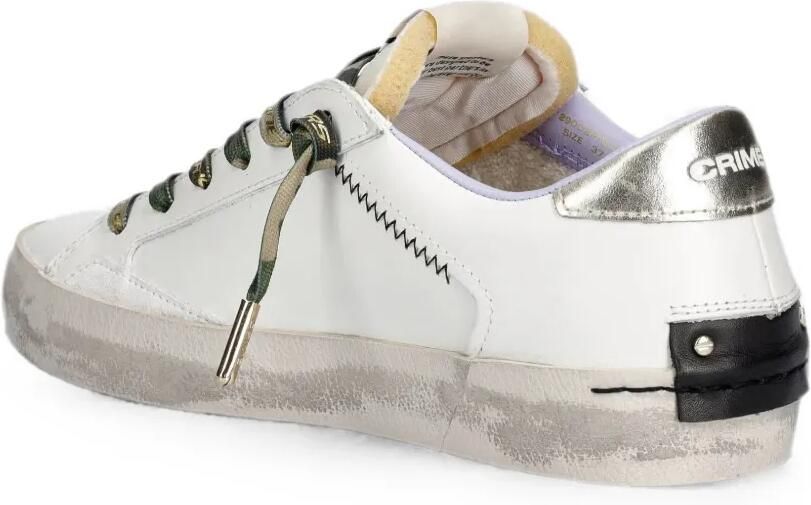 Crime London Distressed sneakers met logo-print Wit - Foto 3