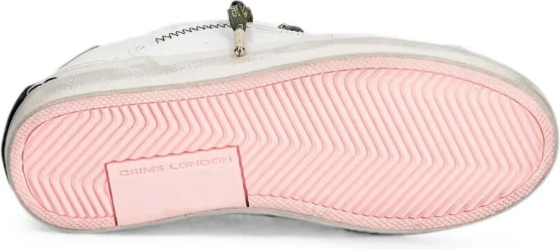 Crime London Distressed sneakers met logo-print Wit - Foto 5